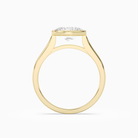 Oval East-West Bezel Solitaire in 18K Yellow Gold side profile