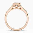 Emerald Stacked Band Bezel Solitaire in 14K Rose Gold side profile
