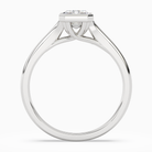 Emerald Stacked Band Bezel Solitaire in 18K White Gold side profile