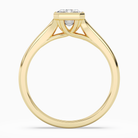 Emerald Stacked Band Bezel Solitaire in 18K Yellow Gold side profile