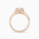 Round Stacked Band Bezel Solitaire in 14K Rose Gold side profile
