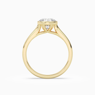 Round Stacked Band Bezel Solitaire in 14K Yellow Gold side profile
