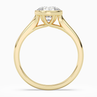 Round Stacked Band Bezel Solitaire in 14K Yellow Gold side profile