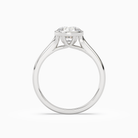 Round Stacked Band Bezel Solitaire in Platinum side profile