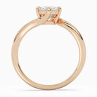 Emerald Open Bypass Solitaire in 14K Rose Gold side profile
