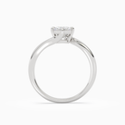 Emerald Open Bypass Solitaire in 14K White Gold side profile