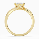 Emerald Open Bypass Solitaire in 14K Yellow Gold side profile