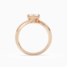 Oval Open Bypass Solitaire in 14K Rose Gold side profile