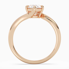 Oval Open Bypass Solitaire in 14K Rose Gold side profile