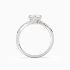 Oval Open Bypass Solitaire in 18K White Gold side profile