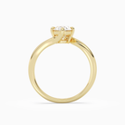 Oval Open Bypass Solitaire in 18K Yellow Gold side profile