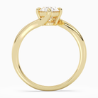 Oval Open Bypass Solitaire in 18K Yellow Gold side profile