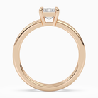 Emerald Open Double Shank Solitaire in 14K Rose Gold side profile