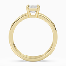 Emerald Open Double Shank Solitaire in 14K Yellow Gold side profile