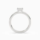 Emerald Open Double Shank Solitaire in Platinum side profile