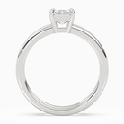 Emerald Open Double Shank Solitaire in Platinum side profile
