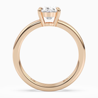 Oval Open Double Shank Solitaire in 14K Rose Gold side profile