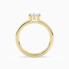 Oval Open Double Shank Solitaire in 14K Yellow Gold side profile