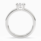 Oval Open Double Shank Solitaire in 18K White Gold side profile