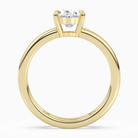 Oval Open Double Shank Solitaire in 18K Yellow Gold side profile