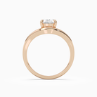 Oval V-Frame Solitaire in 14K Rose Gold side profile