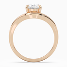 Oval V-Frame Solitaire in 14K Rose Gold side profile
