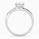 Oval V-Frame Solitaire in 14K White Gold side profile