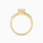 Oval V-Frame Solitaire in 18K Yellow Gold side profile