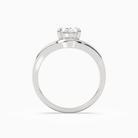 Oval V-Frame Solitaire in Platinum side profile