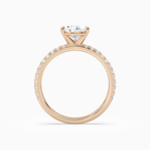 Pear Split Pavé Bypass Solitaire in 14K Rose Gold side profile