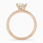 Pear Split Pavé Bypass Solitaire in 14K Rose Gold side profile