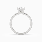 Pear Split Pavé Bypass Solitaire in 14K White Gold side profile