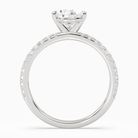 Pear Split Pavé Bypass Solitaire in 14K White Gold side profile