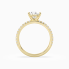 Pear Split Pavé Bypass Solitaire in 14K Yellow Gold side profile