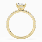 Pear Split Pavé Bypass Solitaire in 14K Yellow Gold side profile