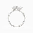 Emerald & Pear Accented Toi Et Moi in Platinum side profile