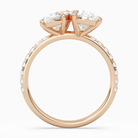 Oval & Pear Accented Toi Et Moi in 14K Rose Gold side profile