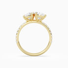 Oval & Pear Accented Toi Et Moi in 14K Yellow Gold side profile