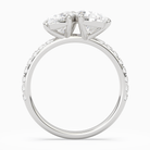 Oval & Pear Accented Toi Et Moi in 18K White Gold side profile