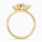 Oval & Pear Accented Toi Et Moi in 18K Yellow Gold side profile