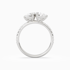 Oval & Pear Accented Toi Et Moi in Platinum side profile