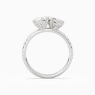 Pear & Marquise Accented Toi Et Moi in 14K White Gold side profile