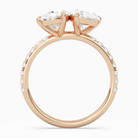 Pear & Pear Accented Toi Et Moi in 14K Rose Gold side profile