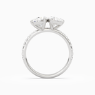 Pear & Pear Accented Toi Et Moi in Platinum side profile
