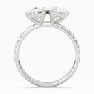Pear & Pear Accented Toi Et Moi in Platinum side profile