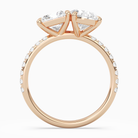 Princess & Pear Accented Toi Et Moi in 14K Rose Gold side profile