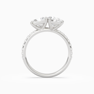 Princess & Pear Accented Toi Et Moi in 14K White Gold side profile