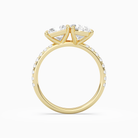 Princess & Pear Accented Toi Et Moi in 18K Yellow Gold side profile