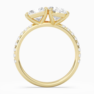 Princess & Pear Accented Toi Et Moi in 18K Yellow Gold side profile