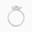 Radiant & Pear Accented Toi Et Moi in 14K White Gold side profile